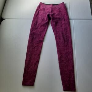 Beyond Yoga Ankle Leggings Womens Medium Pink Flecked Knit Made In USA